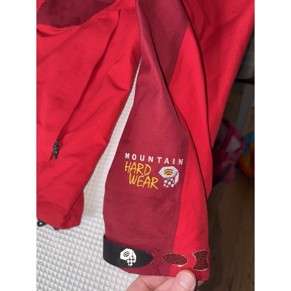 Mountain Hardwear Gore-Tex Rain Jacket Mens Medium Hooded Performance Shell Red - Picture 12 of 16